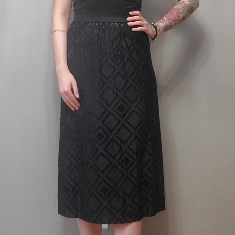 Foiled Pleated Skirt